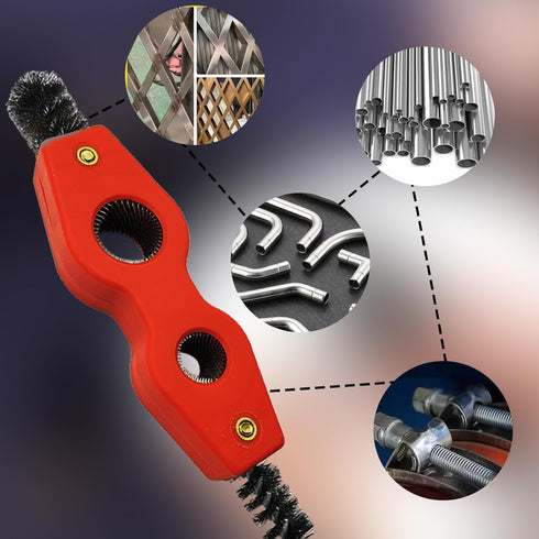 2 Pcs 4-in-1 Copper Pipe Cleaner, 1/2" & 3/4" Inner and 5/8" & 7/8" Outer Brushes for Plumbing