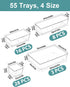 55Pcs Set, 4size Clear Plastic Drawer Organizers makeup drawer organizer trays