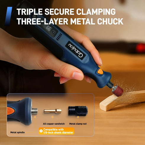 7.4V 12-Speed 3D 51 Cordless Rotary Tool Kit Mini, Power USB Rechargeable, for Printer Sanding, Jewelry Making, Wood
