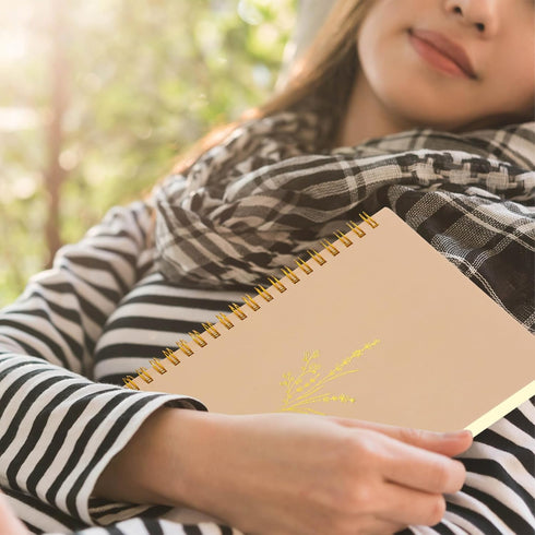 Gueevin 5 Pack Aesthetic Spiral Notebook, A5 College Ruled 160 Pages Notebooks for School