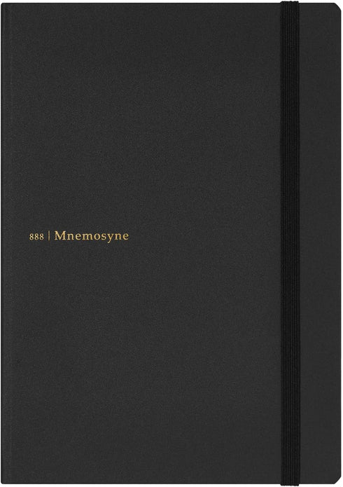Maruman MNEMOSYNE Journal Notebook, 8.5 x 6.02 Inches, 5mm Dot Grid, Hard Cover with Elastic Band, 120 Sheets