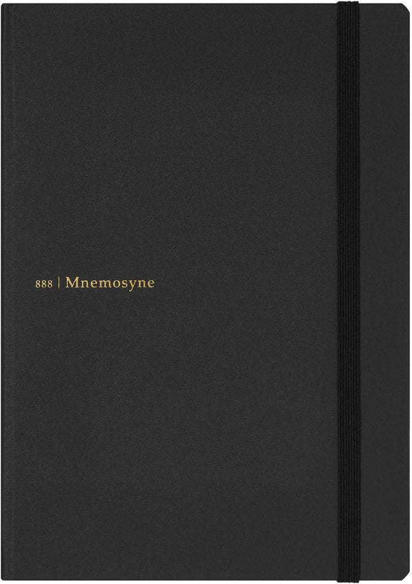 Maruman MNEMOSYNE Journal Notebook, 8.5 x 6.02 Inches, 5mm Dot Grid, Hard Cover with Elastic Band, 120 Sheets
