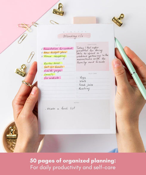 Lamare Daily To Do List Notepad – Undated Daily Planner and Things To Do Notepad for Productivity