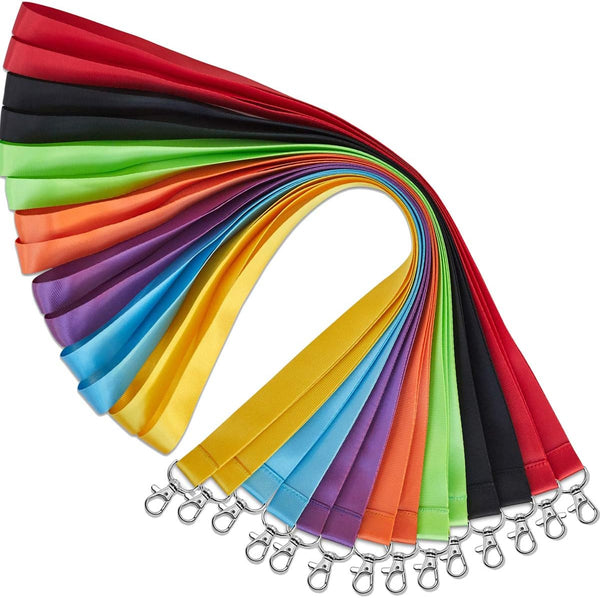 YOUOWO Cruise Lanyards Solid Durable 14 Pack 7 Colors for ID Card Badge Holder Office Neck Keychain