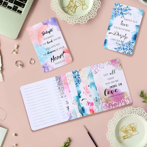 Flower Daily Prayer Faith Journals – Rustic Floral Patterned Notebooks, Inspirational Quotes, 4.9 x 3.1 Inch