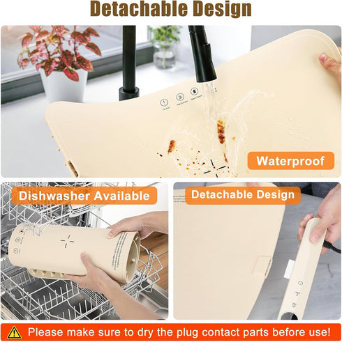 6 6 Food Warming Mat for Food Detachable, Upgrade High-tech Graphene Heating Fast Full Surface, Electric Warming Tray