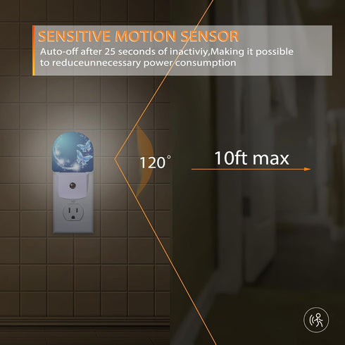 Gearsly Butterfly Night Light,Night Lights Plug into Wall with Dusk to Dawn Sensor,Lamp for Bedroom Bathroom Hallway