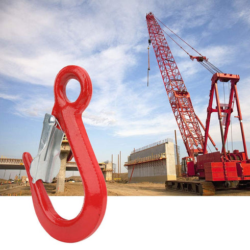 5000Lbs Red Hoist Hook, Alloy Steel Crane Hook with Safety Latch Design for Ship Construction