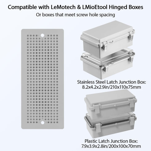 LeMotech 2pc Junction Box Mounting Plate, ABS Plastic Internal Panel with Screws for Electrical Box Installation