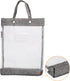 PATIKIL Nylon Document Bag with Handle, Mesh Transparent Handbag for Office Business, Gray