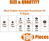 ISPINNER 190pcs Rubber Grommet Assortment Kit, 9 Sizes Eyelet Ring Gasket (Black, 1/4" to 1")