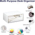 Desk Drawer Organizer, Stackable Plastic Storage Drawers for Makeup and Bathroom Accessories, Large (White).
