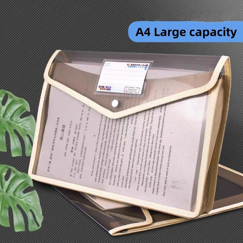Plastic File Folders Envelope - Expanding File Wallet Organizer Documents Folder with Snap Closure, Large Capacity, Fit