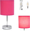 Simple Designs LT2007-HPK-LB Basic Chrome Mini Table Lamp for Living Room, Nightstand,