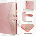 Toplive Padfolio 3 Ring Binder Organizer for Women, A4 Letter Size PU Leather Portfolio, Rose Gold
