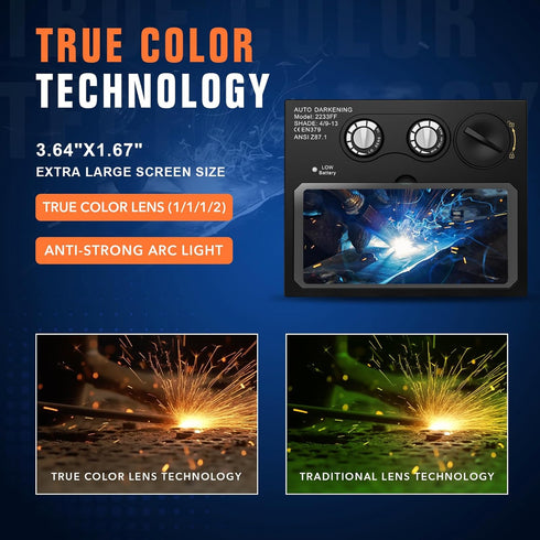 2 4/9-13 Dimming 4.33x3.54in TRQWH Welding Lens - Solar Auto Darkening Welding Helmet Lens True Color Technology