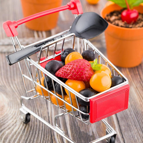 Restaurantware-5.5 5.4 Inch 1 x Mini Shopping Cart, Rectangle Tiny Shopping Cart - Desk Organizer, Accessory