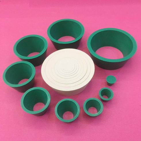 9 Count Filter Adapter Cones Set - Buchner Funnel Flask Adapter Set with Tapered Collar