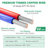 22 Gauge Wire 160FT, 8 Colors Each 20FT 22AWG Hook Up Wire Kit for DIY Electronics and Automotive Power Wiring