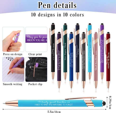 Kosiz 20 Sets Christmas Teacher Appreciation Gifts Inspirational Notebooks with Motivational Ballpoint Pens