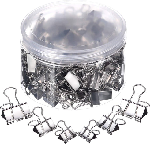 TecUnite 150 Pcs Assorted Sizes Binder Clips, Large Medium Small Paper Clamps for Office Supplies