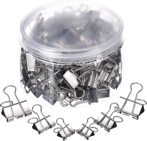 TecUnite 150 Pcs Assorted Sizes Binder Clips, Large Medium Small Paper Clamps for Office Supplies