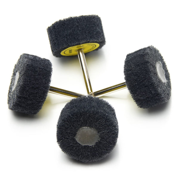 Utoolmart 4Pcs 6mm Shank 2 Inch Dia 800 Grits Cylindrical Head Nylon Fibre Abrasive Flap Wheel Grey