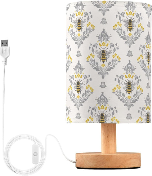 ALAZA Bedside Table Lamp for Bedroom Vintage Bees Nightstand LED Light Lamps