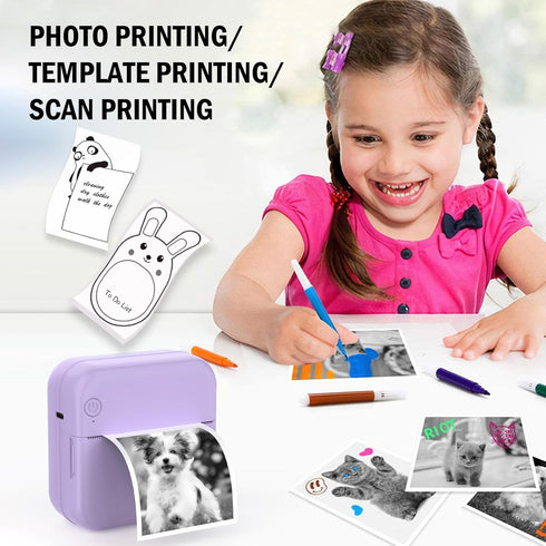 HUIJUTCHEN 10 Mini Photo Printer - Portable Pocket Sticker Printers for iPhone Thermal Printer with Rolls Thermal Paper
