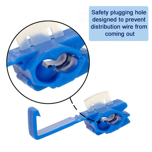 MUYI 100Pcs Blue Double Run or Tap IDC Quick Splice Electrical Tap Solderless Wire Connectors 18-16 AWG (Solid/Stranded)