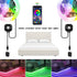 2x9.84ft 5050 Dimmable Motion Activated Under Bed Lights, RGB Color Changing LED Strip Lights with Sensor, APP Control