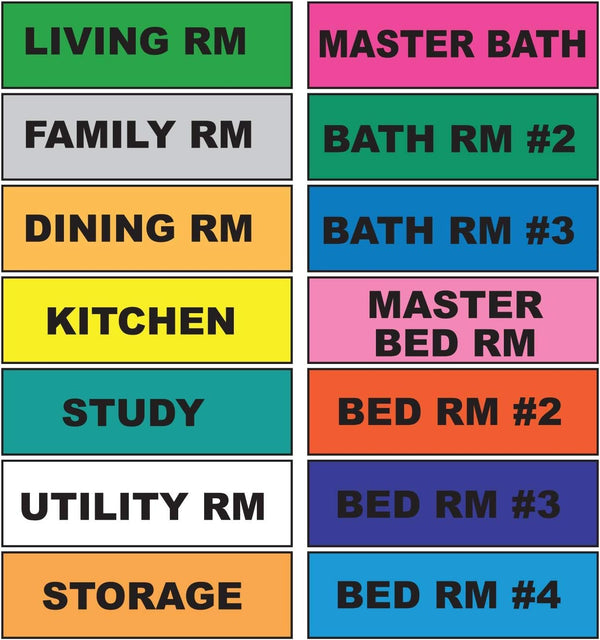 Tag-A-Room Home Moving Labels, Color Coded Packing Stickers, 140 Home