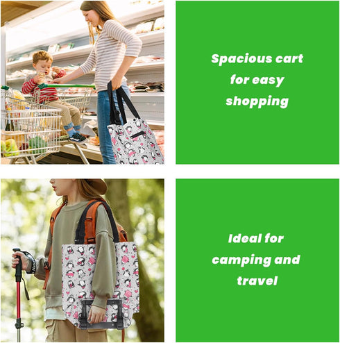 5KG 44x26x14cm Load Household Shopping Cart, Foldable Grocery Bag, Portable Utility Shopping Cart, Waterproof Camping
