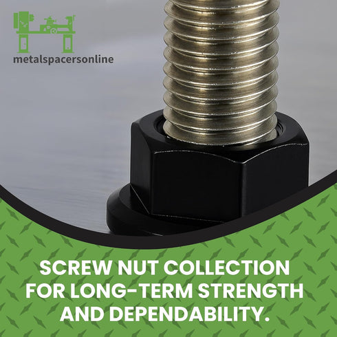 Metal Spacers Online M8 1.25 10 Pack 10.9 13mm x Thread Flange Nuts Black Zinc Steel, Grade Lock Nut with Drive