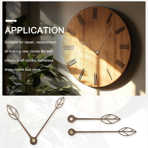 5 Set 120mm/4.72 Inch 104mm/4.09 Inch 12 Inch uxcell Walnut Wooden Clock Hands, Minute, Hour, Fit for Wall Clock