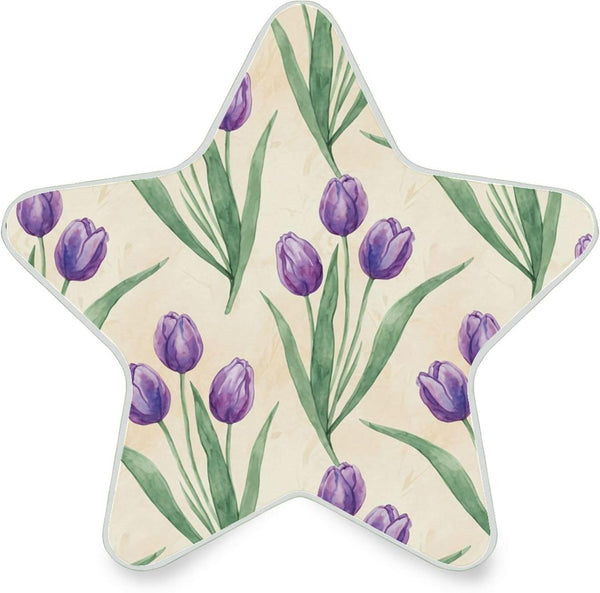 Burbuja Violet Tulip LED Night Light Plug into Wall 0.2W Star-Shaped Nightlight Dusk