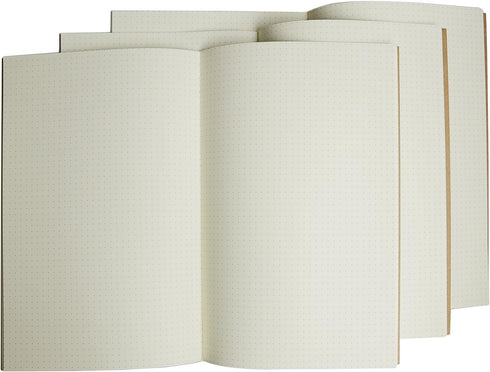 Traveler's Notebook Inserts - 10.7 x 7 Inch (27 x 18cm) - Large Dotted Dot Paper Journal Refill - Set of 3 Pack for