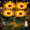 Solar Sunfower Lights Outdoor& Indoor-4 Pack Sunflower Lights with Remote, 8 Modes