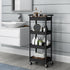 4 STEEHOOM Tier Rolling Cart with Handle, Utility Cart with Table Top Easy Assembly Bathroom Storage Cart on Wheels