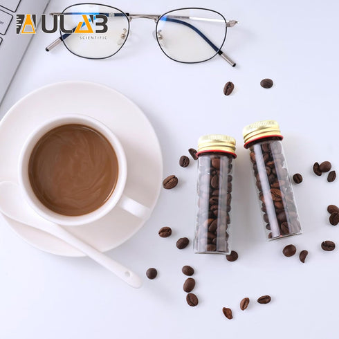 ULAB Scientific Sample Tubes, 25ml with Screw Caps, 12 Pack of 1oz Borosilicate Glass Tubes