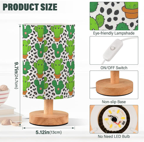 Amooorous Cartoon Green Cactus Leopard Print Bed Lamp Baby Night Light for Dresser Lamp for Study Desk Elegant lampara