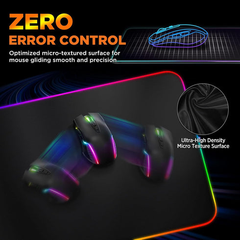 Gimars RGB Gaming Mouse Pad - 15W Wireless Charging Mousepad with 10 Light Modes, Large Non-Slip Surface