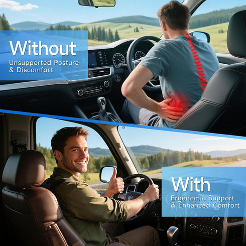 Tailbone X-Large Car Seat Cushions for Driving ,Comfort Memory Foam Car Cushions for Driving for Back, Hip & Pain