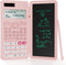 Scientific Calculator Pink Rechargeable ROATEE 991ES MAX Finance Desk Calculator with Writing Tablet for Students.