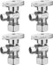 4 Pack Angle Stop Valve 1/2" Nominal Comp x 3/8" OD Comp, Chrome Plated Brass