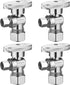 4 Pack Angle Stop Valve 1/2" Nominal Comp x 3/8" OD Comp, Chrome Plated Brass