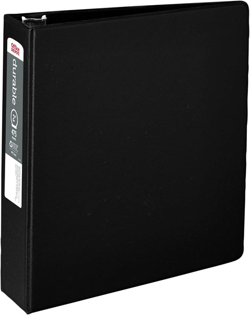 OfficeMax Durable Reference Binders, Round Ring 2", Black
