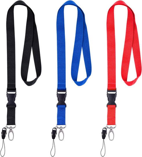 Wisdompro Office Lanyard, 3 Pack - 23 inch Quick Release Neck Strap with Detachable Buckle for Keys, ID Badges, Cell