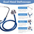 NOVAMEDIC 22-inch, Classic Blue Dual Head Stethoscope, Adult Size Stethoscope for Nurses, Doctors, ETMs, Nursing Homes