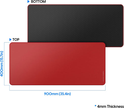 Pulsar - Paracontrol XXL Esports Level Premium Gaming Mouse Pad V2 - Medium to High Speed, 35 x 16 in (XXL, Red)